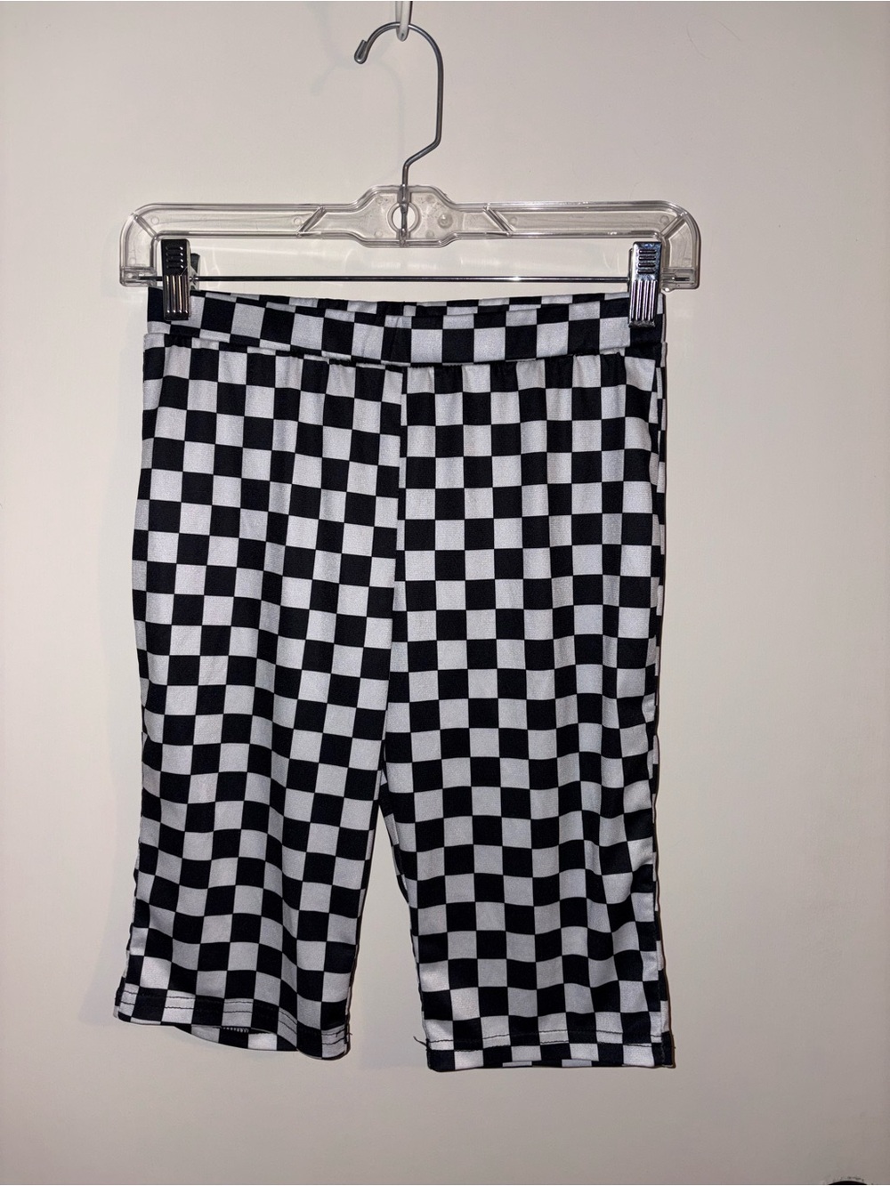 Black & White Checkerboard Bike Shorts